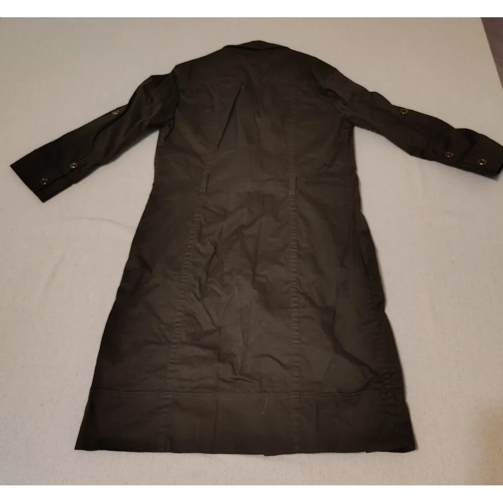 Banana Republic Olive Green Utility Button Front Long Sleeve Dress Size 2‎